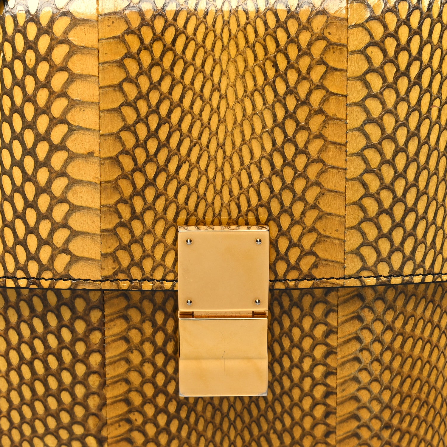 Celine Cobra Calfskin Medium Classic Box Flap Bag Yellow 6 of 10