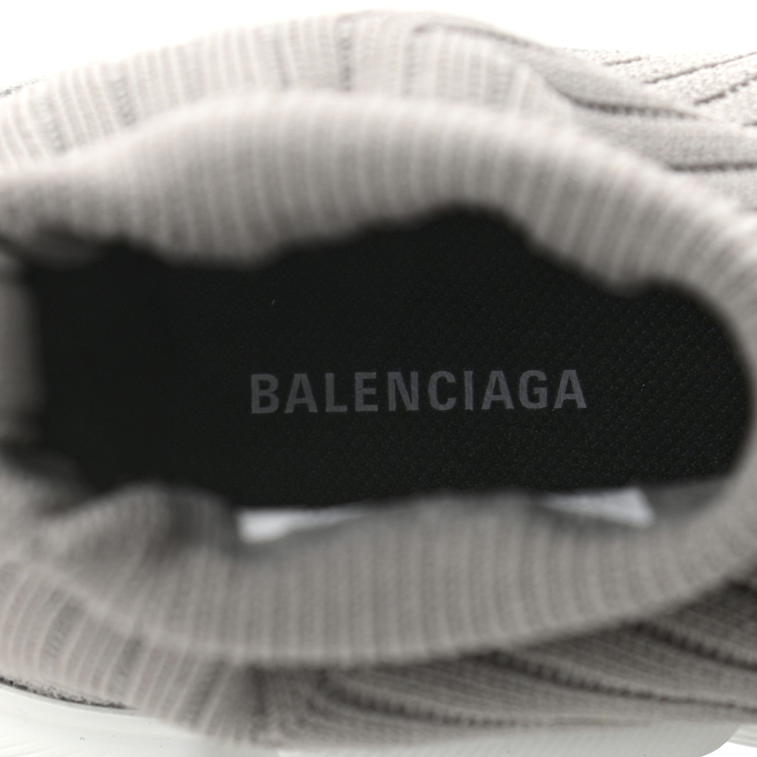 Balenciaga Ribbed Knit Womens Speed 2.0 Transparent Sole Sneakers 37 Baltic Grey White 8 of 8
