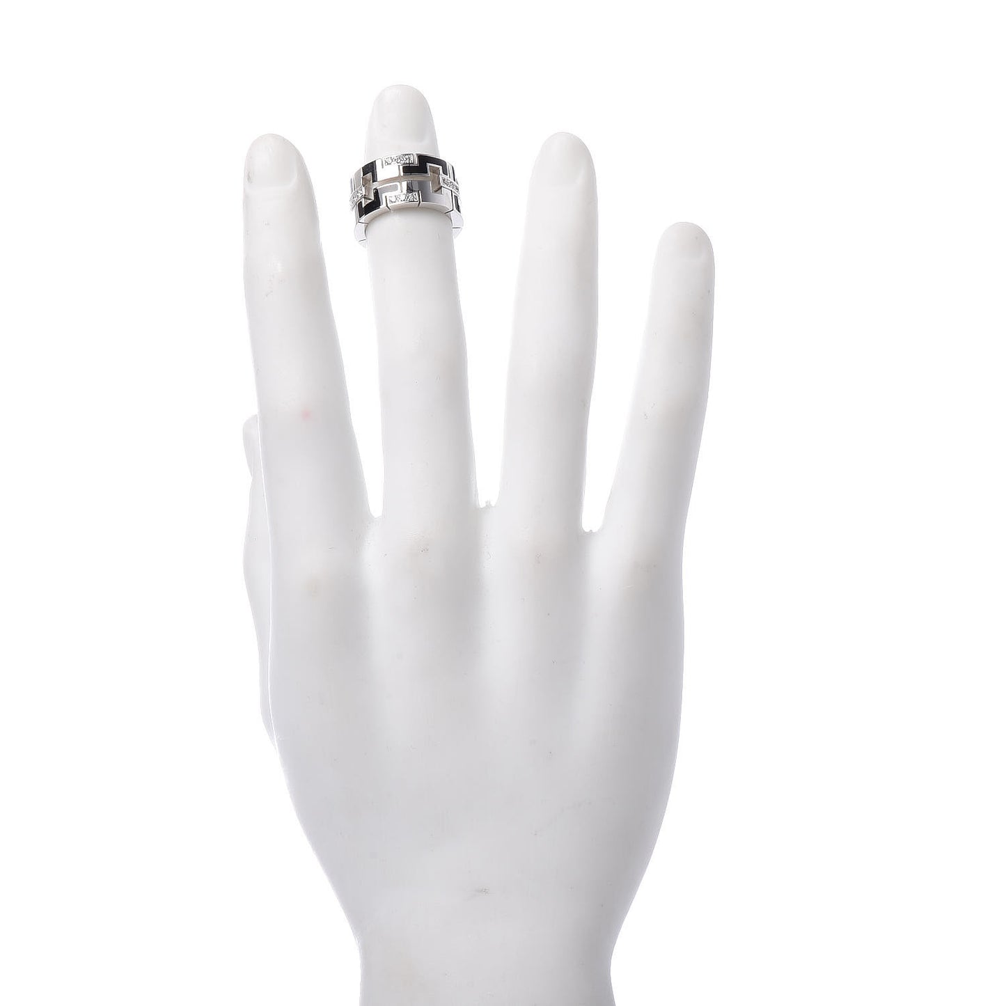 18K White Gold Enamel Diamond Le Baiser Du Dragon Ring 52 6