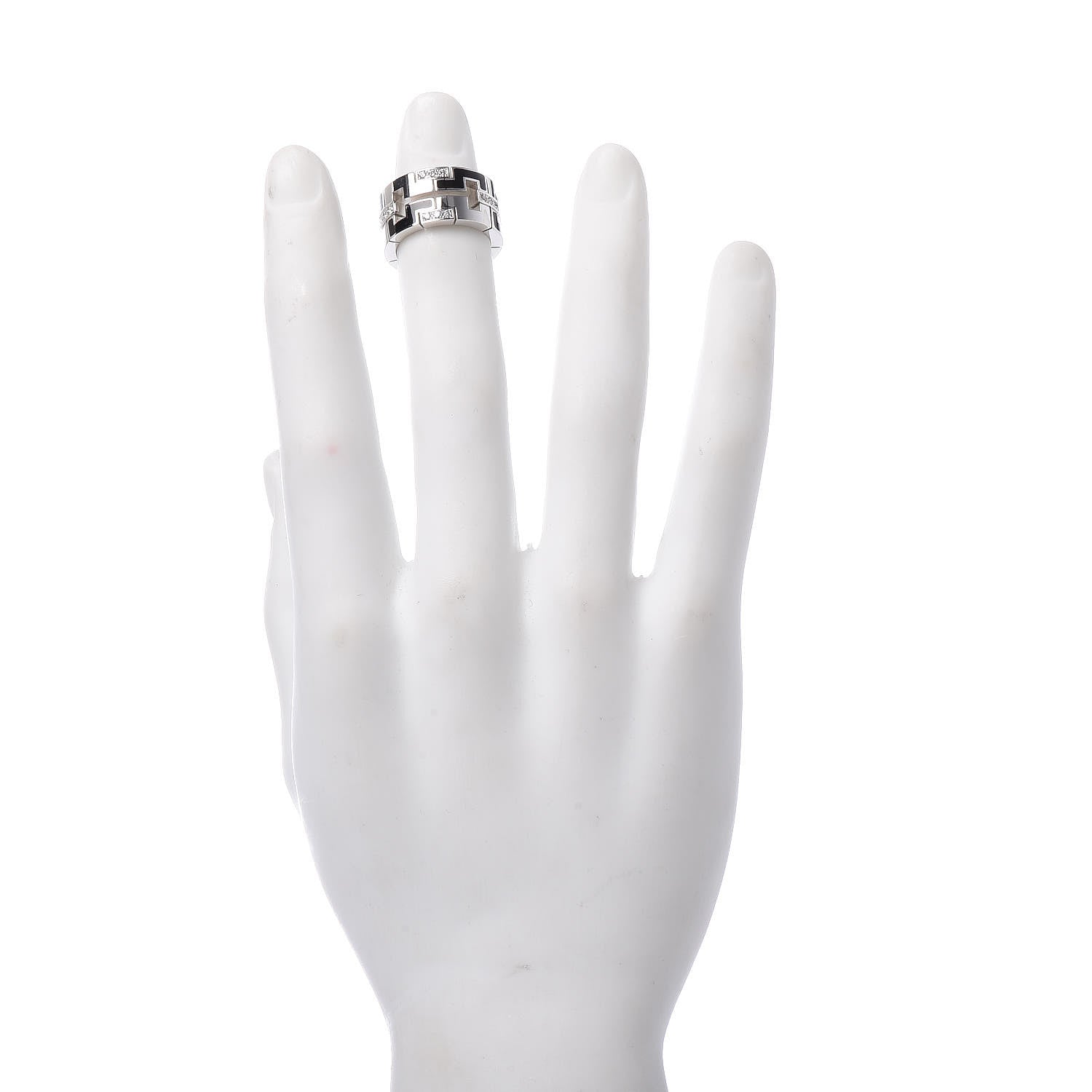 Cartier 18K White Gold Enamel Diamond Le Baiser Du Dragon Ring 52 6 2 of 7
