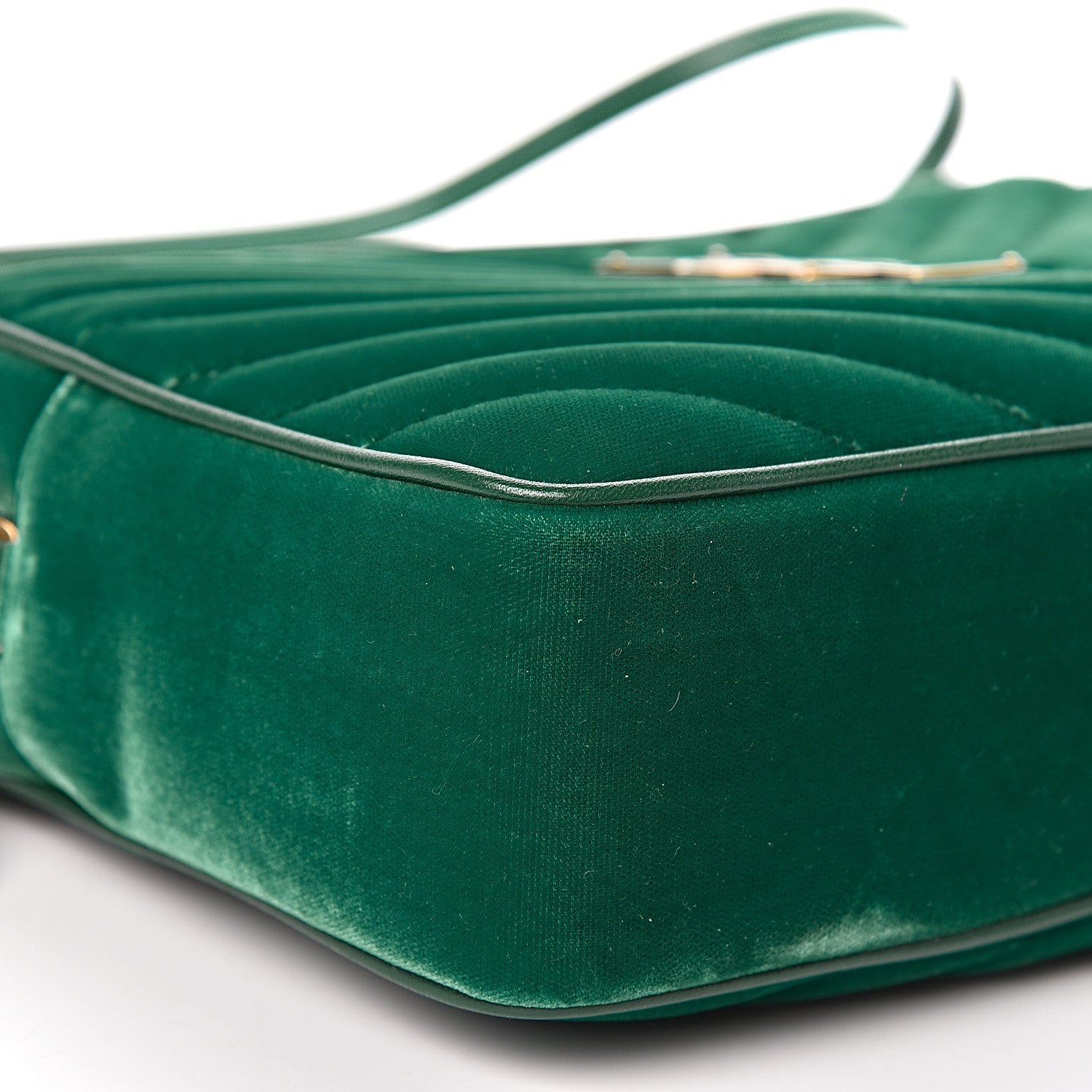 Saint Laurent Velvet Matelasse Monogram Lou Camera Bag Deep Malachite 8 of 10