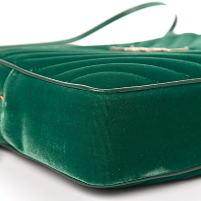 Saint Laurent Velvet Matelasse Monogram Lou Camera Bag Deep Malachite 8 of 10