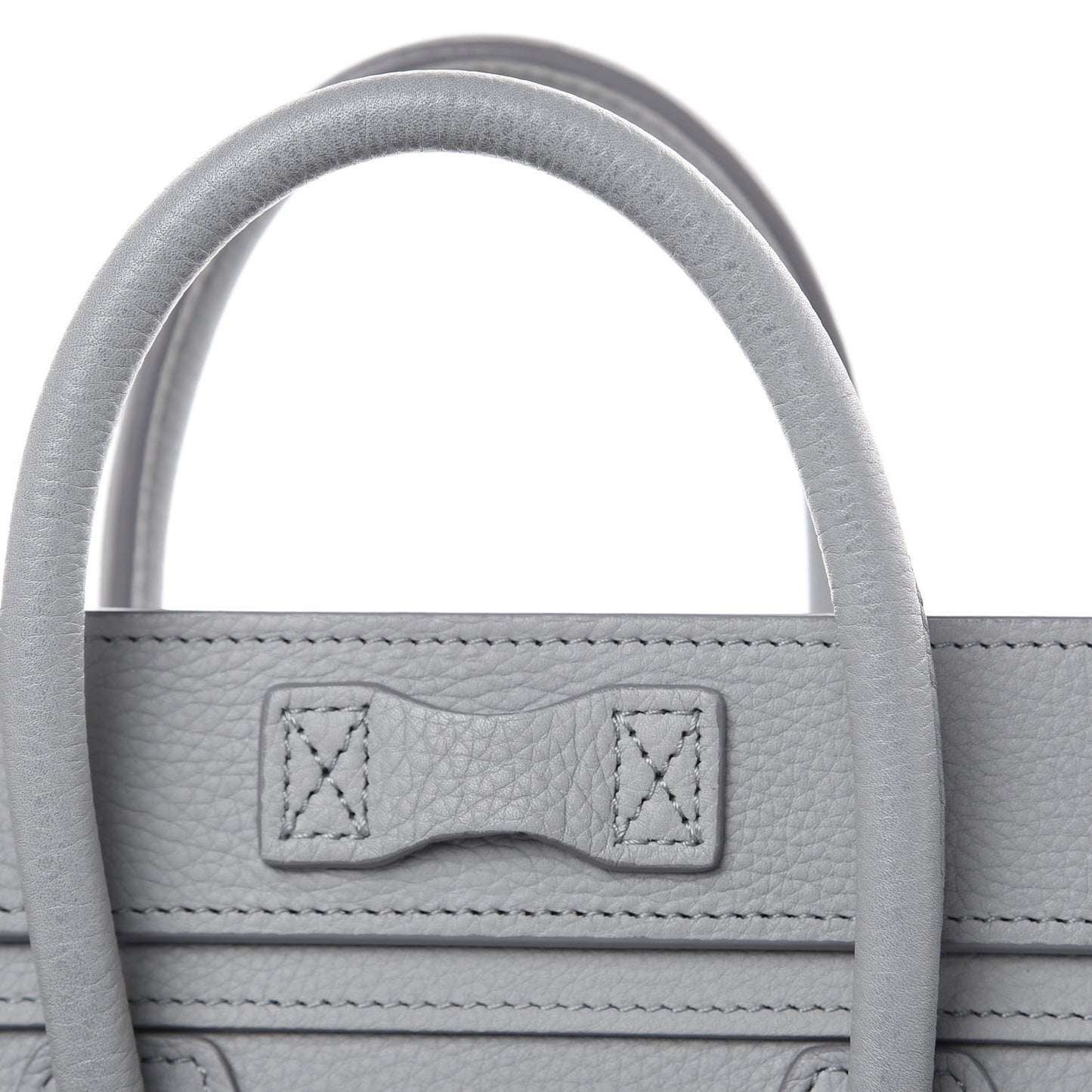 Drummed Calfskin Nano Luggage Pearl Blue