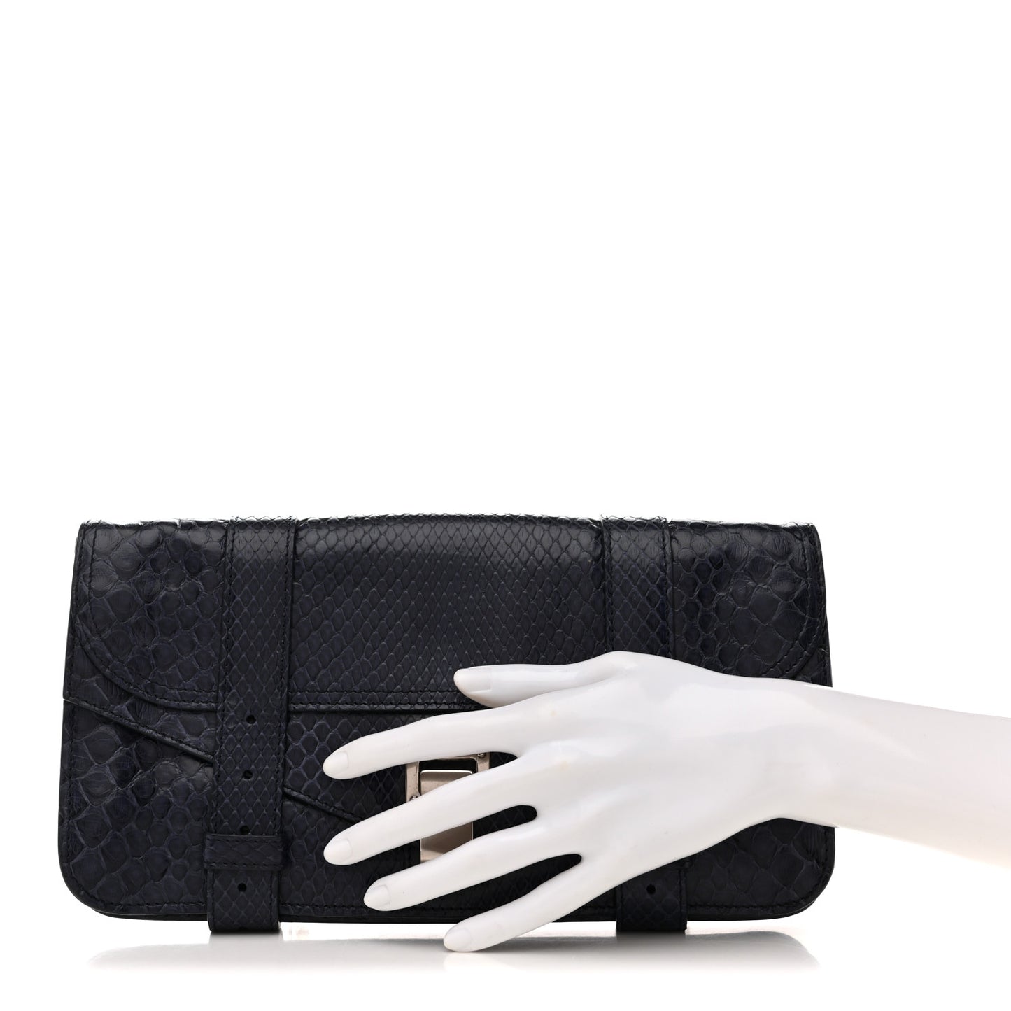 Snakeskin PS1 Pochette Clutch Blue