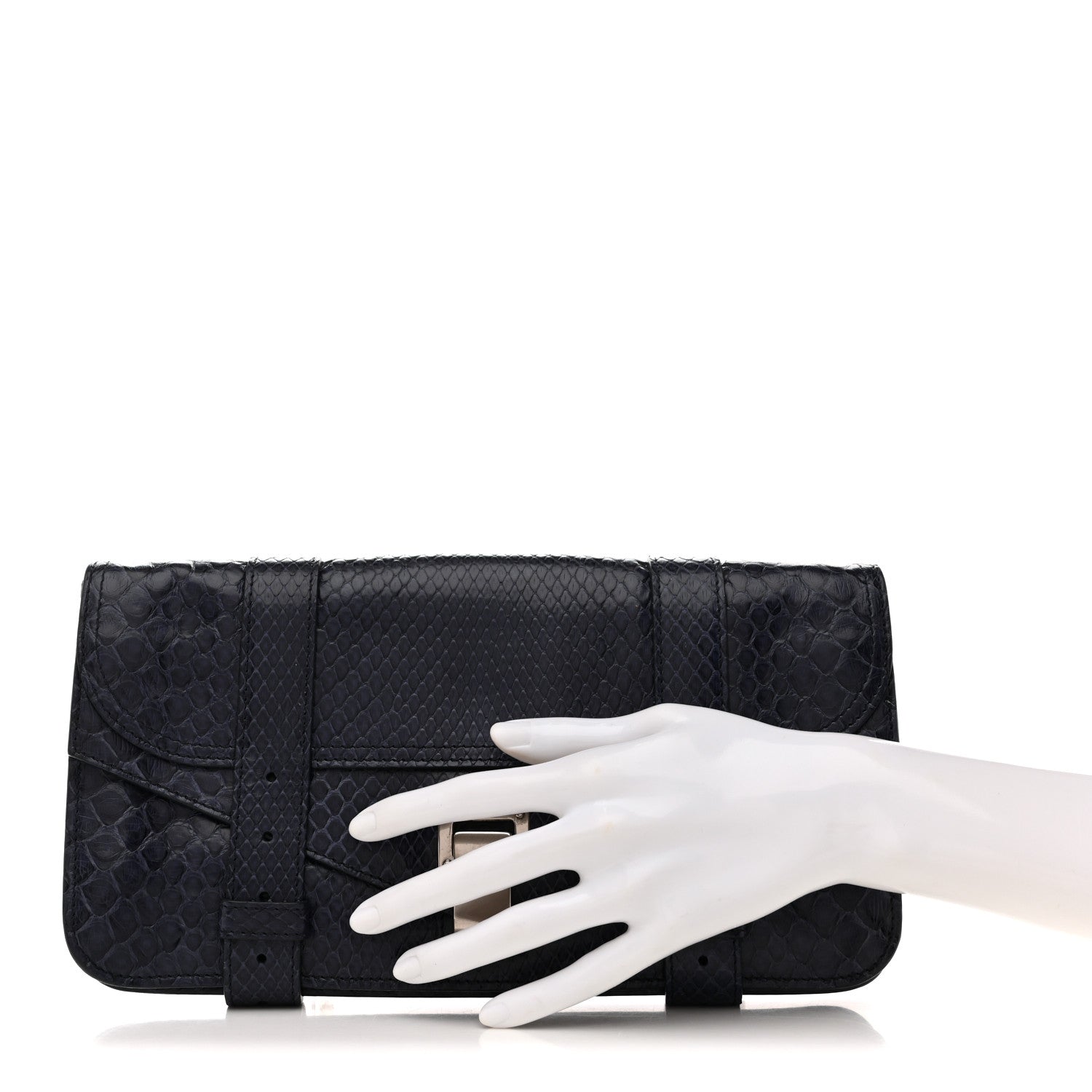 Proenza Schouler Snakeskin PS1 Pochette Clutch Blue 2 of 15