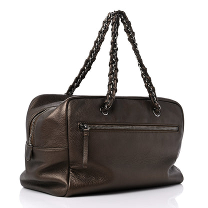 Chanel Metallic Deerskin Large Luxe Ligne Bowler Bronze 3 of 15