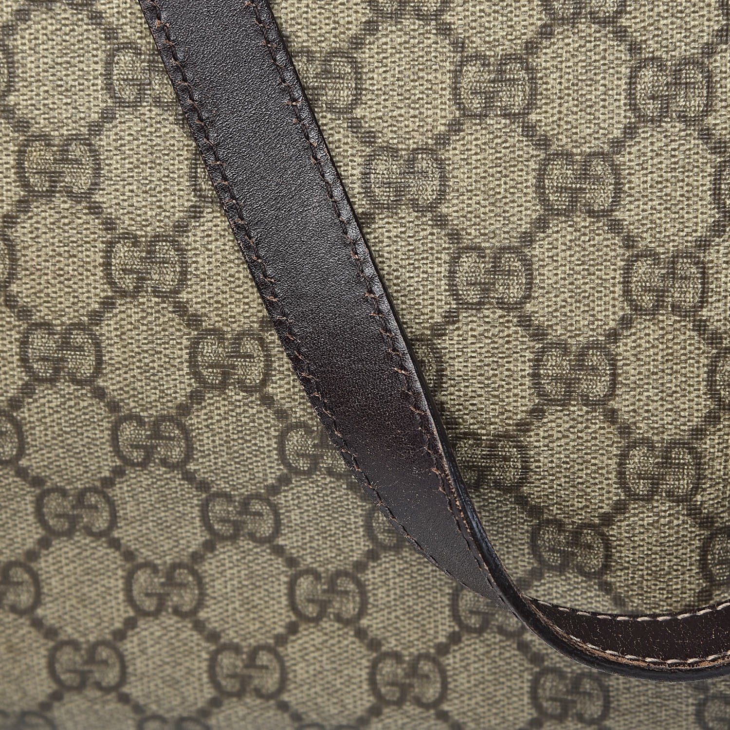 Gucci GG Supreme Monogram Medium Zippered Shopping Tote Dark Brown 18 of 21