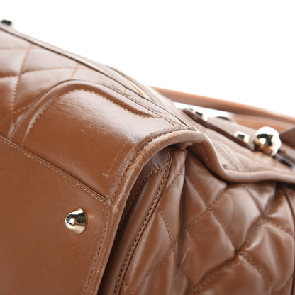 Burberry Calfskin Quilted Large Manor Tote Tan 15 of 18