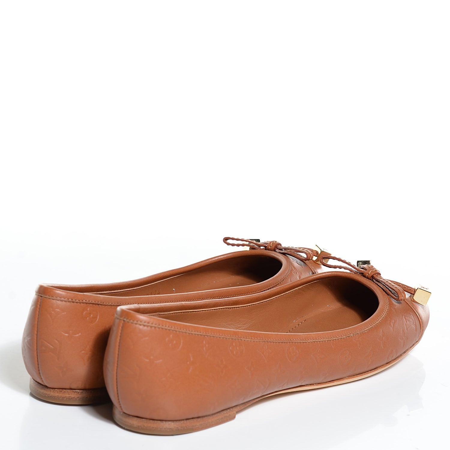 Louis Vuitton Calfskin Embossed Monogram Debbie Ballerina Flats 36 Cognac 4 of 7