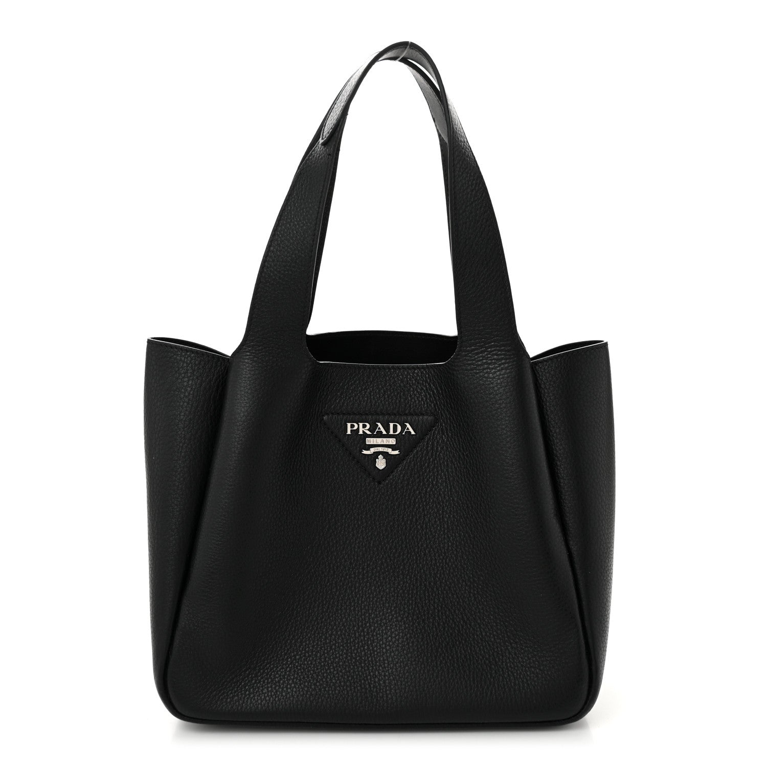Prada Vitello Daino Soft Medium Dynamique Tote Black 1 of 10
