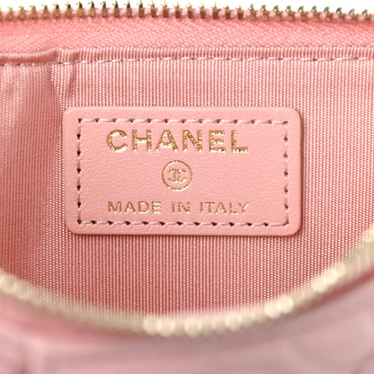 Chanel Caviar Camellia Embossed Classic Flat Wallet Pouch Pink 6 of 7