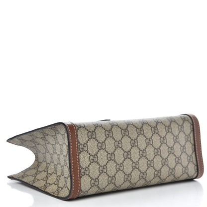 Gucci GG Supreme Monogram Calfskin Small Padlock Tote Beige Ebony Tuscany 4 of 10