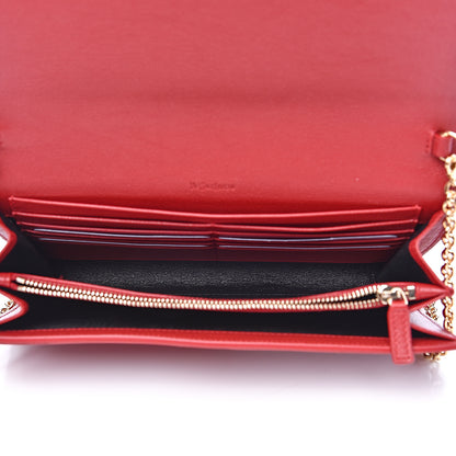 Saint Laurent Calfskin Belle de Jour Chain Clutch Red 4 of 10