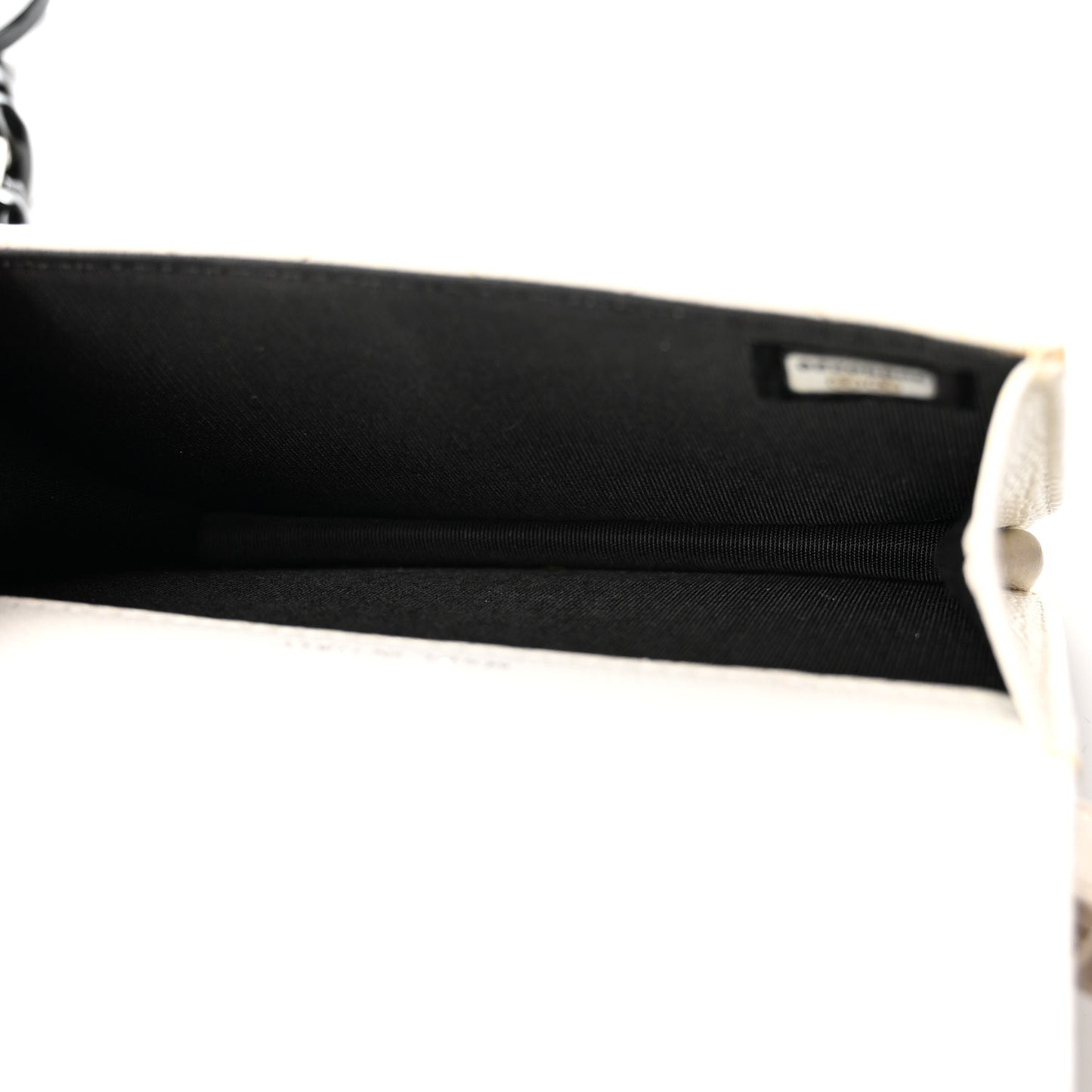Caviar Quilted My Everything Belt Flap Card Holder White