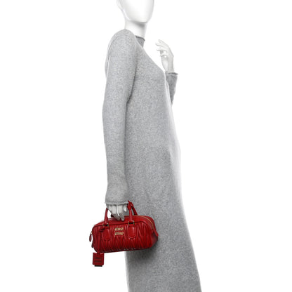 Miu Miu Nappa Matelasse Regular Arcadie Top Handle Bag Rosso 2 of 10