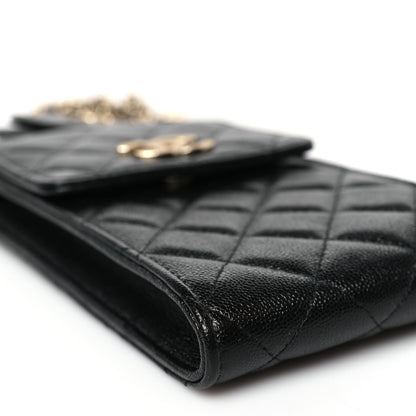 Chanel Caviar Quilted CC Airpods Pro and Phone Case With Chain Black 9 of 10