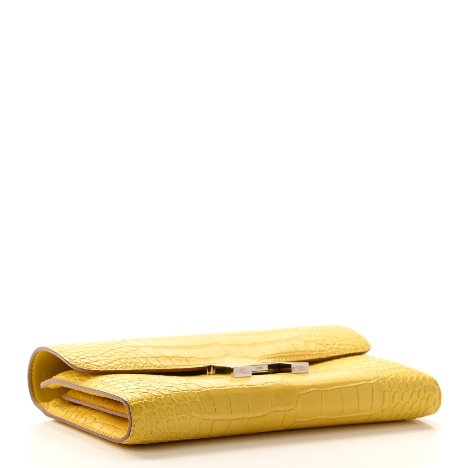 Hermes Matte Alligator Constance Long Wallet Jaune Ambre 4 of 10