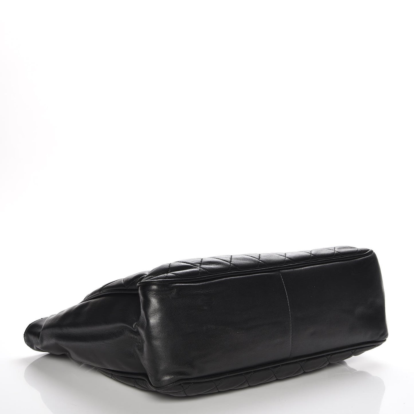 Lambskin Quilted Shopper Tote Black