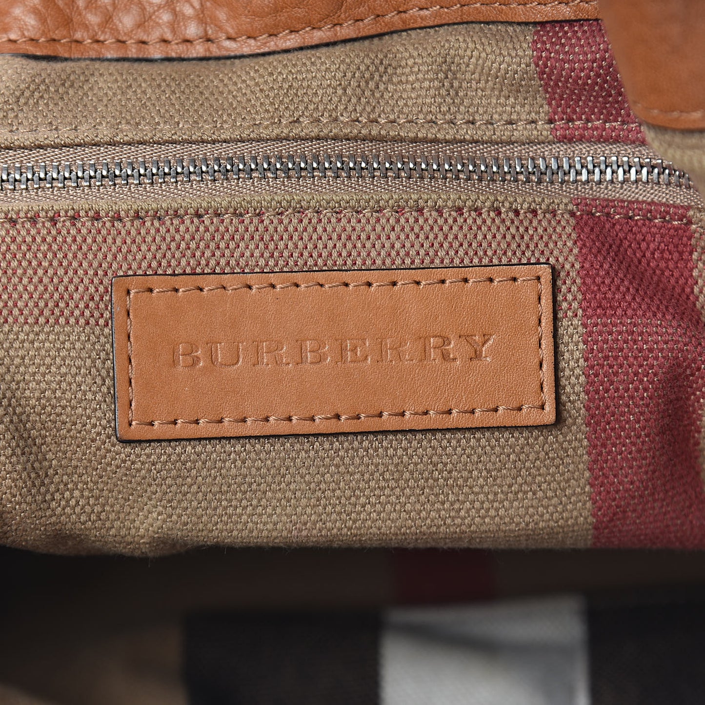 Grainy Calfskin House Check Small Maidstone Saddle Brown