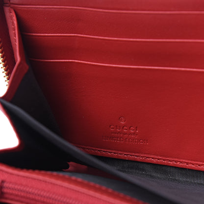 Gucci GG Supreme Monogram Bosco Patch Zip Around Wallet Beige Malva Hibiscus Red 6 of 7