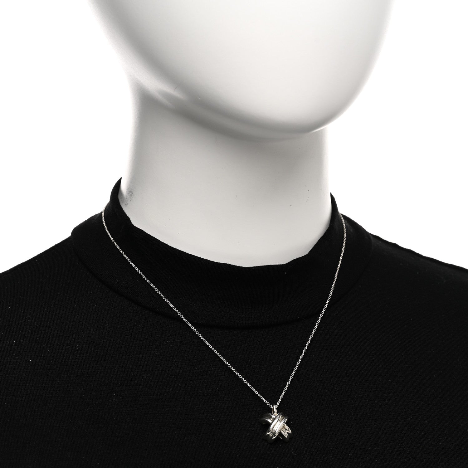 Tiffany Sterling Silver Signature X Pendant Necklace 2 of 5