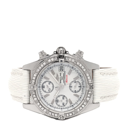 Breitling Stainless Steel Calfskin Diamond Mother of Pearl 39mm Cockpit Chronograph Automatic Watch A13358 2 of 4