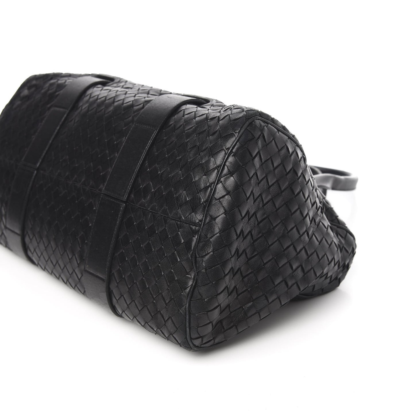 Nappa Intrecciato Accordion Satchel Black