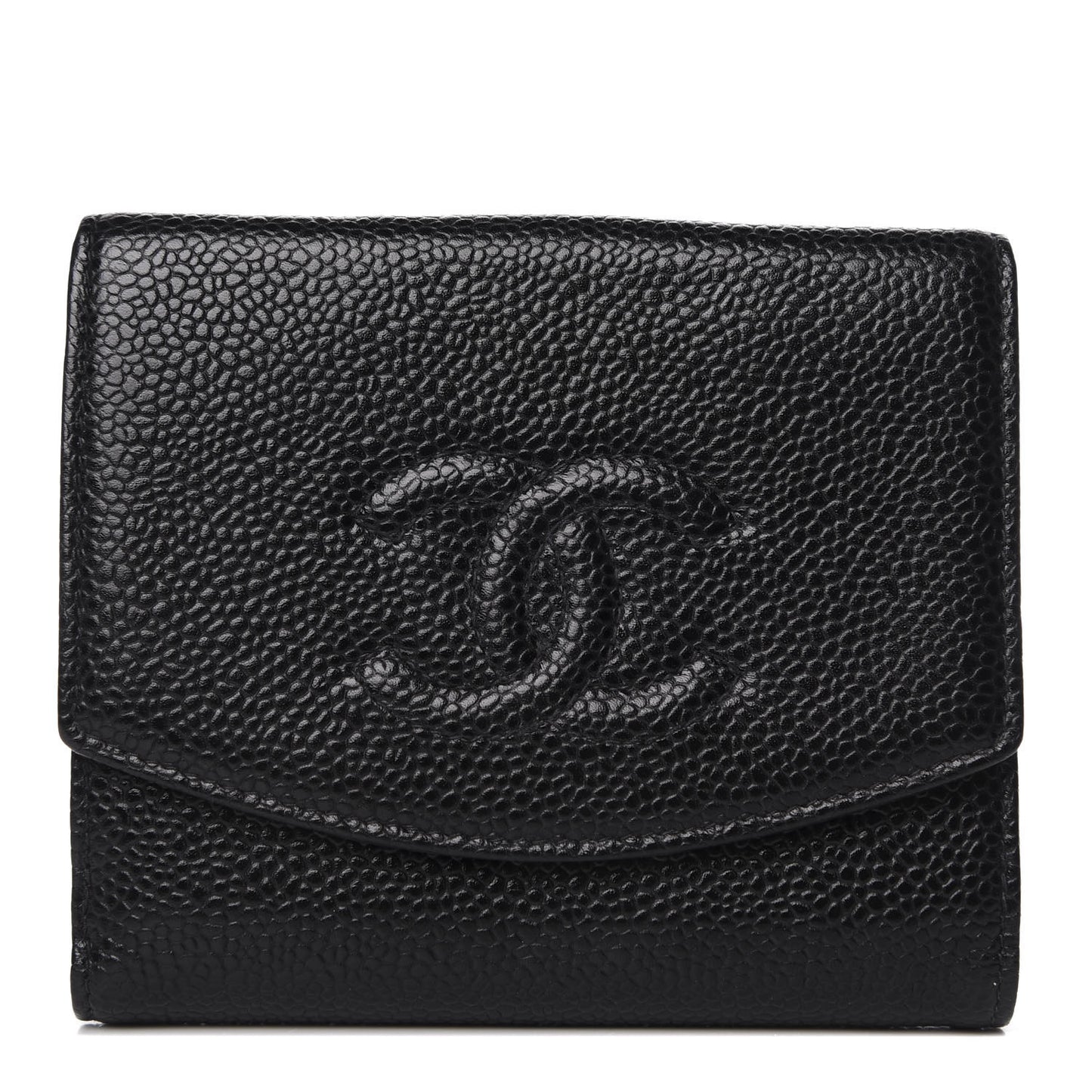 Caviar Timeless CC Compact French Wallet Black
