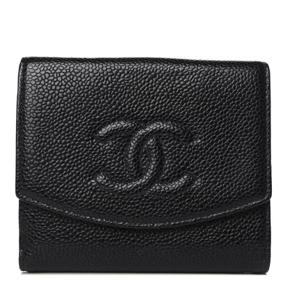 Chanel Caviar Timeless CC Compact French Wallet Black 1 of 9