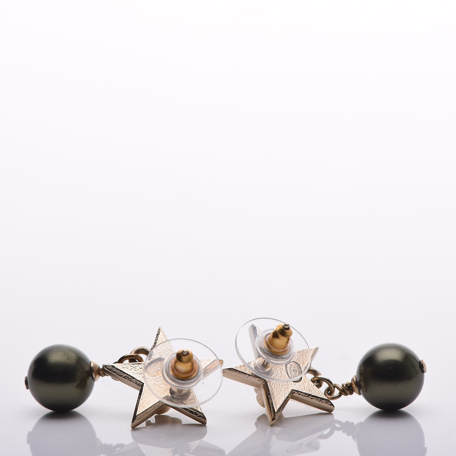 Chanel Pearl CC Star Drop Earrings Pearly Green 3 of 6