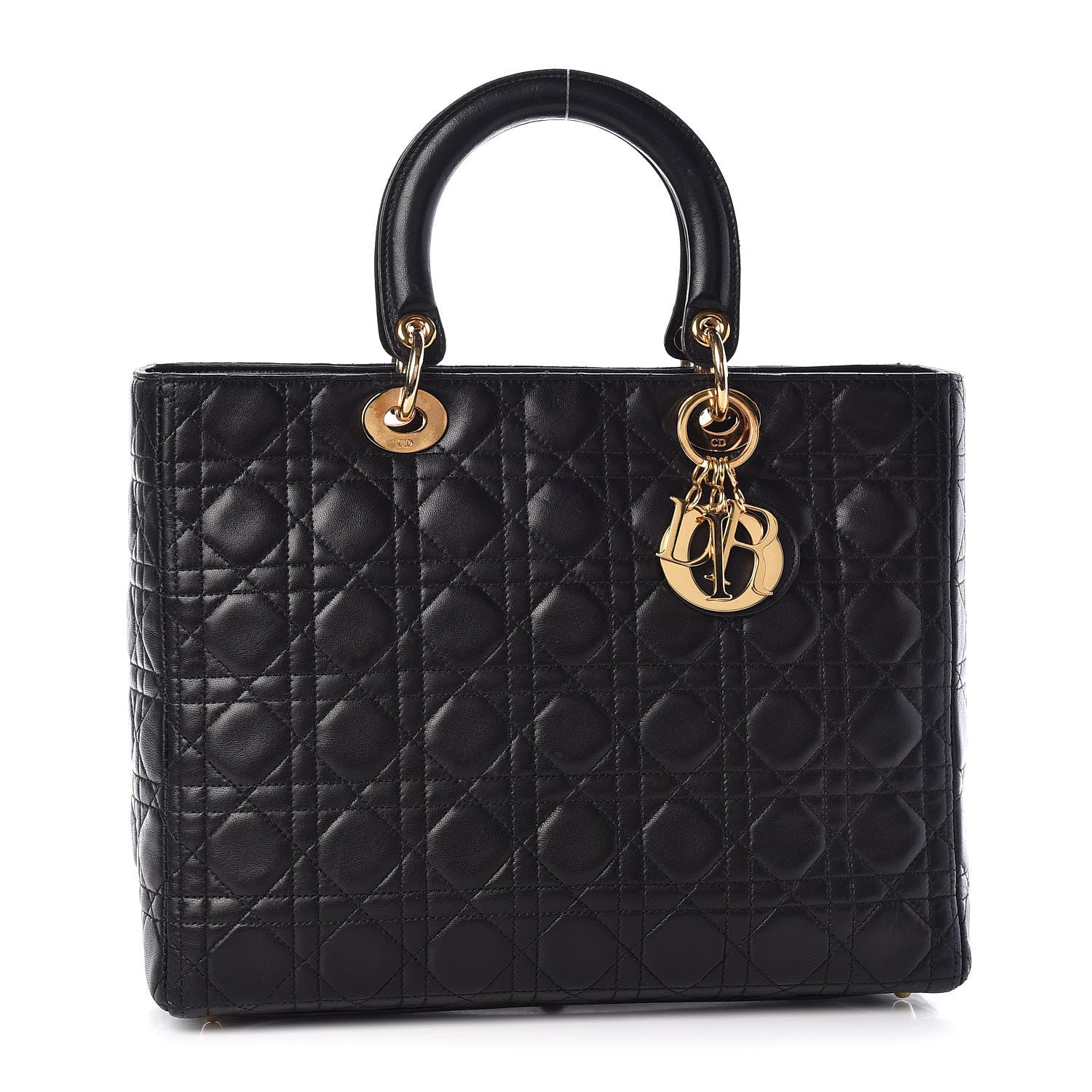 Christian Dior Lambskin Cannage Large Lady Dior Black 1 of 20