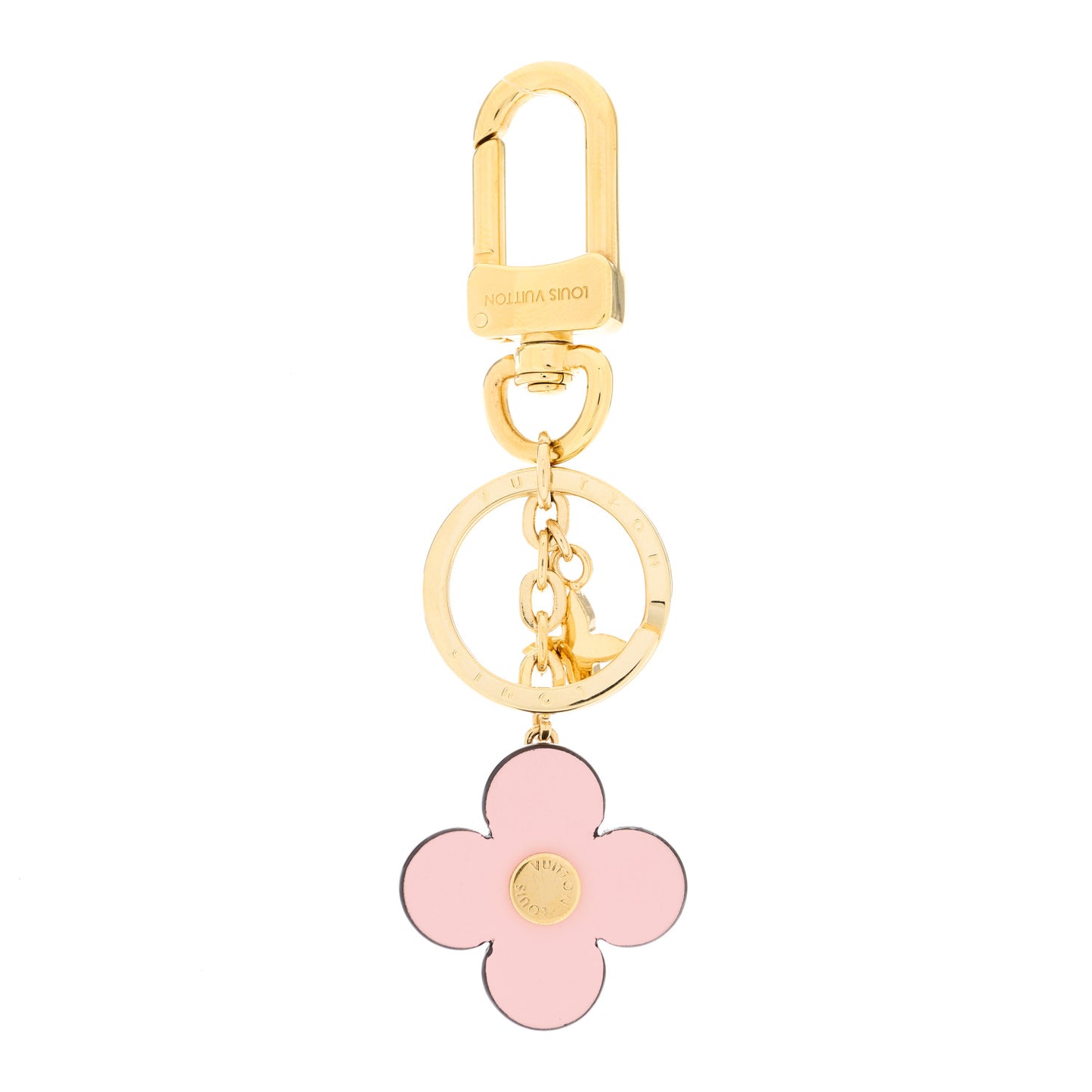 Monogram Blooming Flowers BB Bag Charm Key Holder Pink