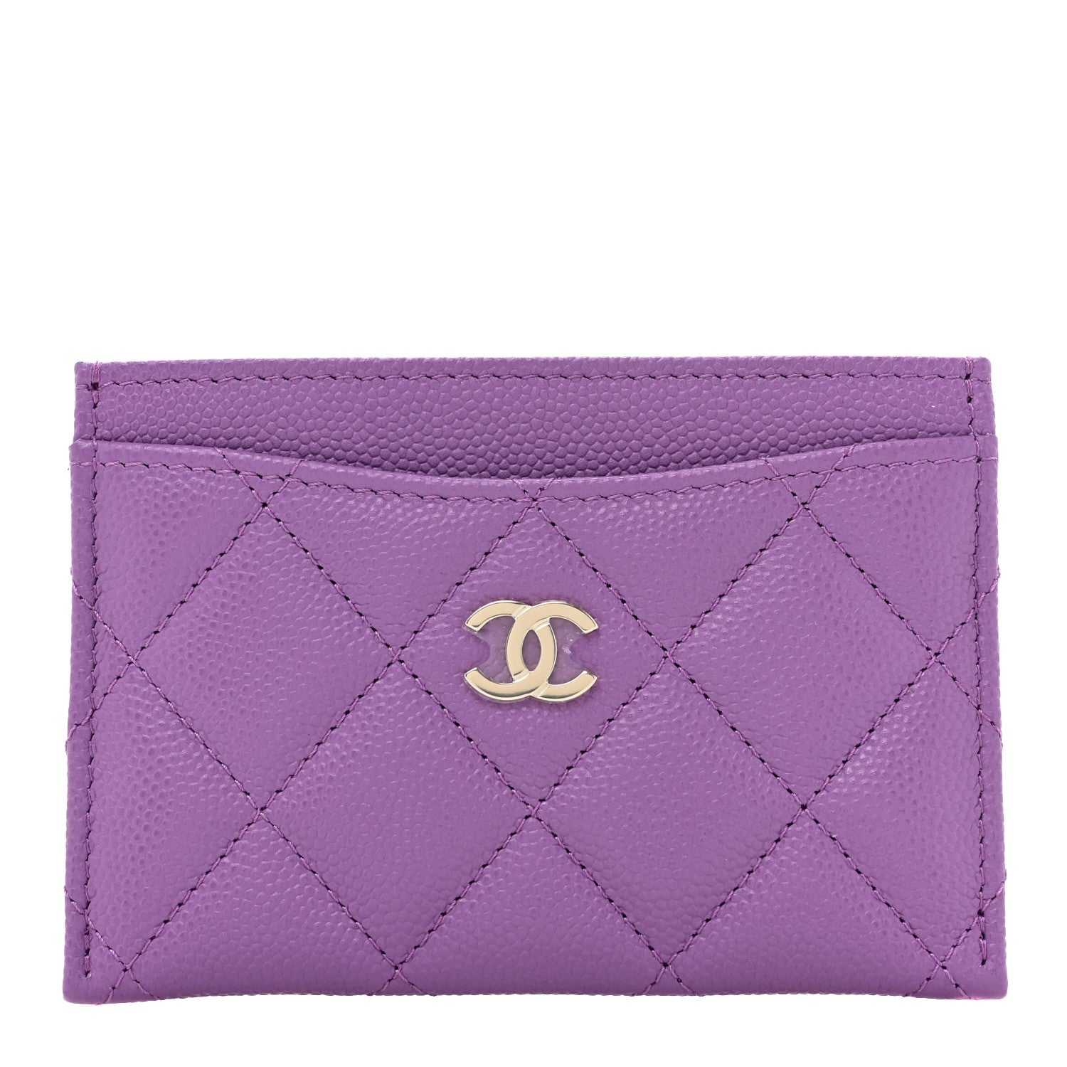 Chanel Caviar Quilted Card Holder Purple 1 of 11