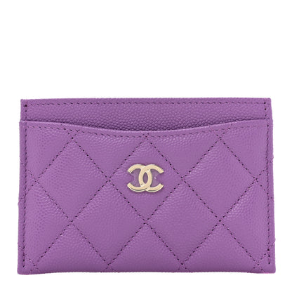 Chanel Caviar Quilted Card Holder Purple 1 of 11
