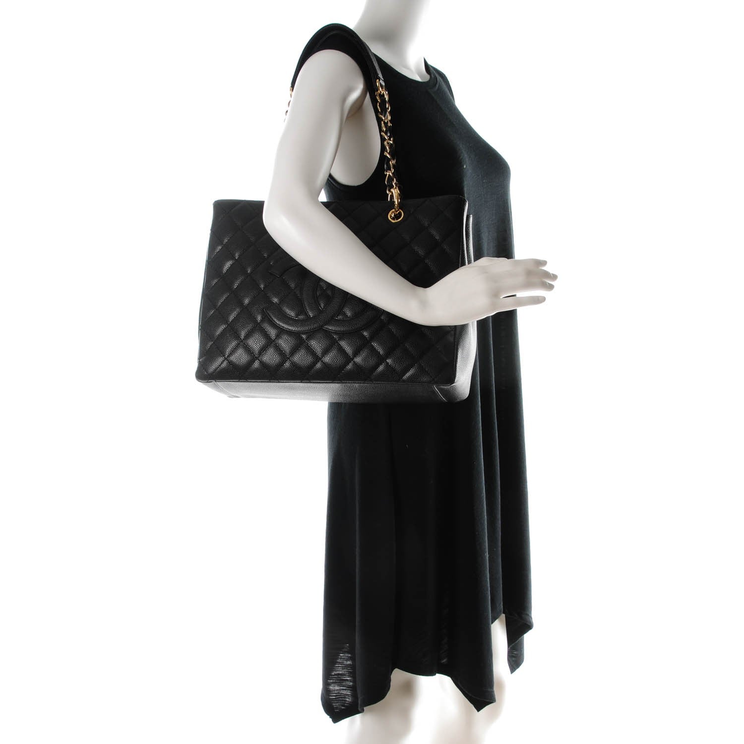 Chanel Caviar Quilted Grand Shopping Tote GST Black 2 of 7
