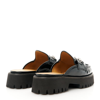Gucci Magnum Calfskin Womens Horsebit Platform Mules 37 Black 4 of 11