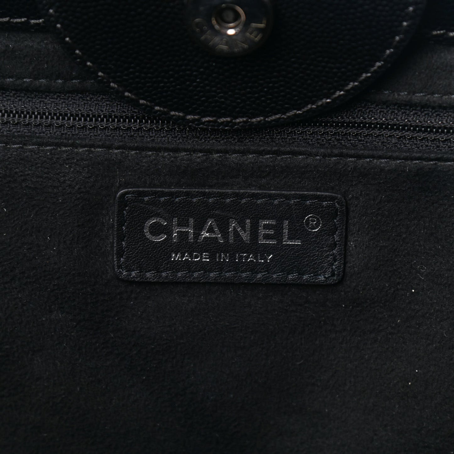 Caviar Medium Studded Deauville Tote Black