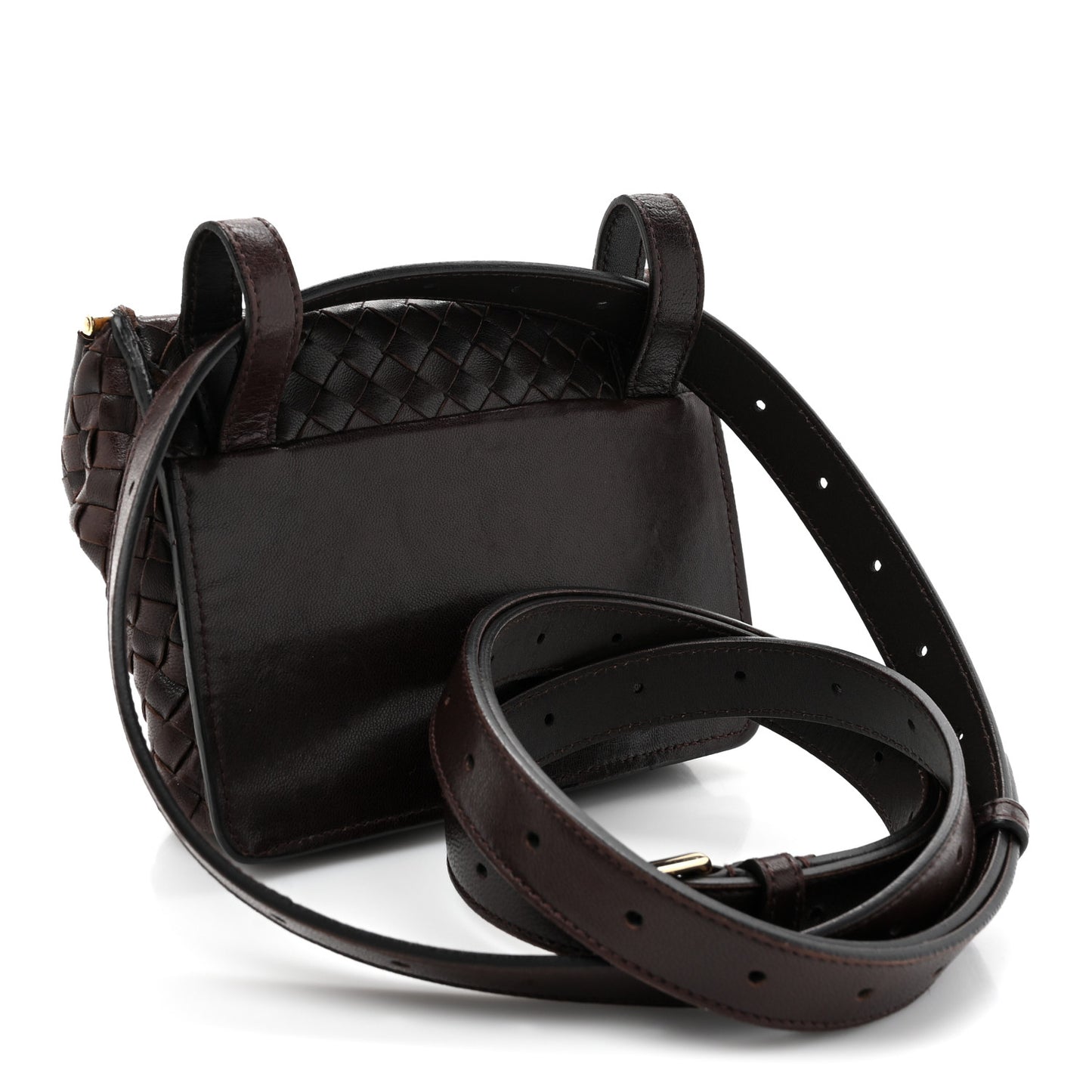 Nappa Intrecciato Small Belt Bag Ebano