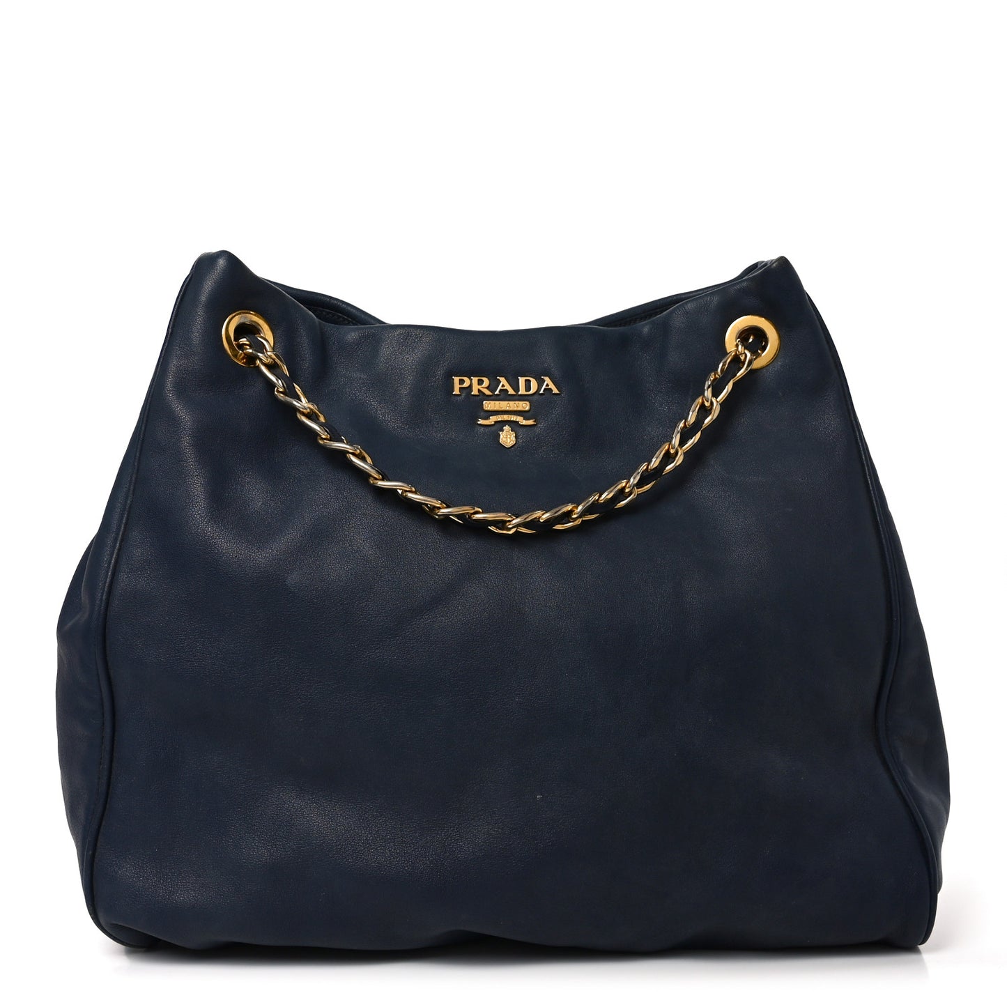 Soft Calf Chain Tote Blue