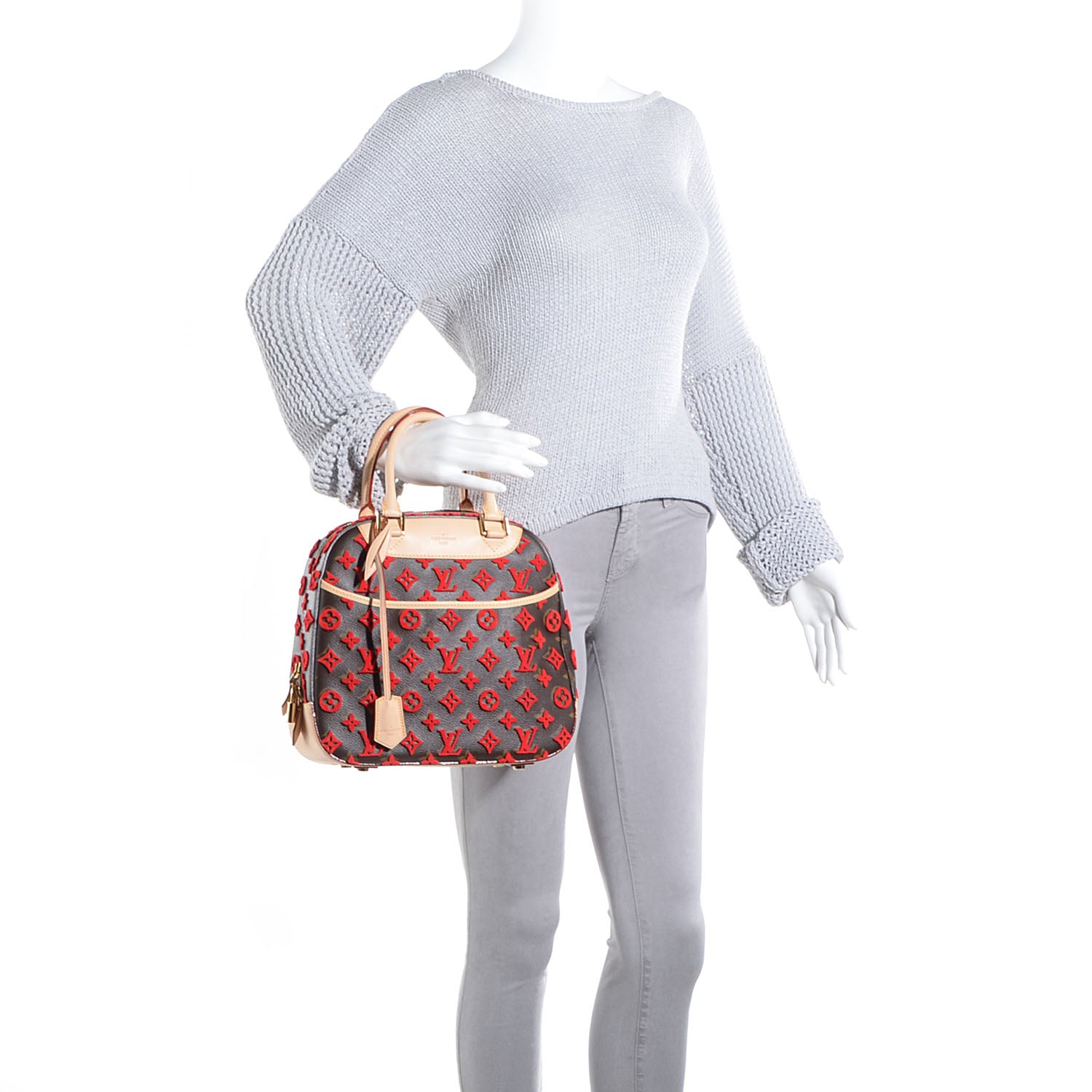 Louis Vuitton Monogram Tuffetage Deauville Cube Red 2 of 8