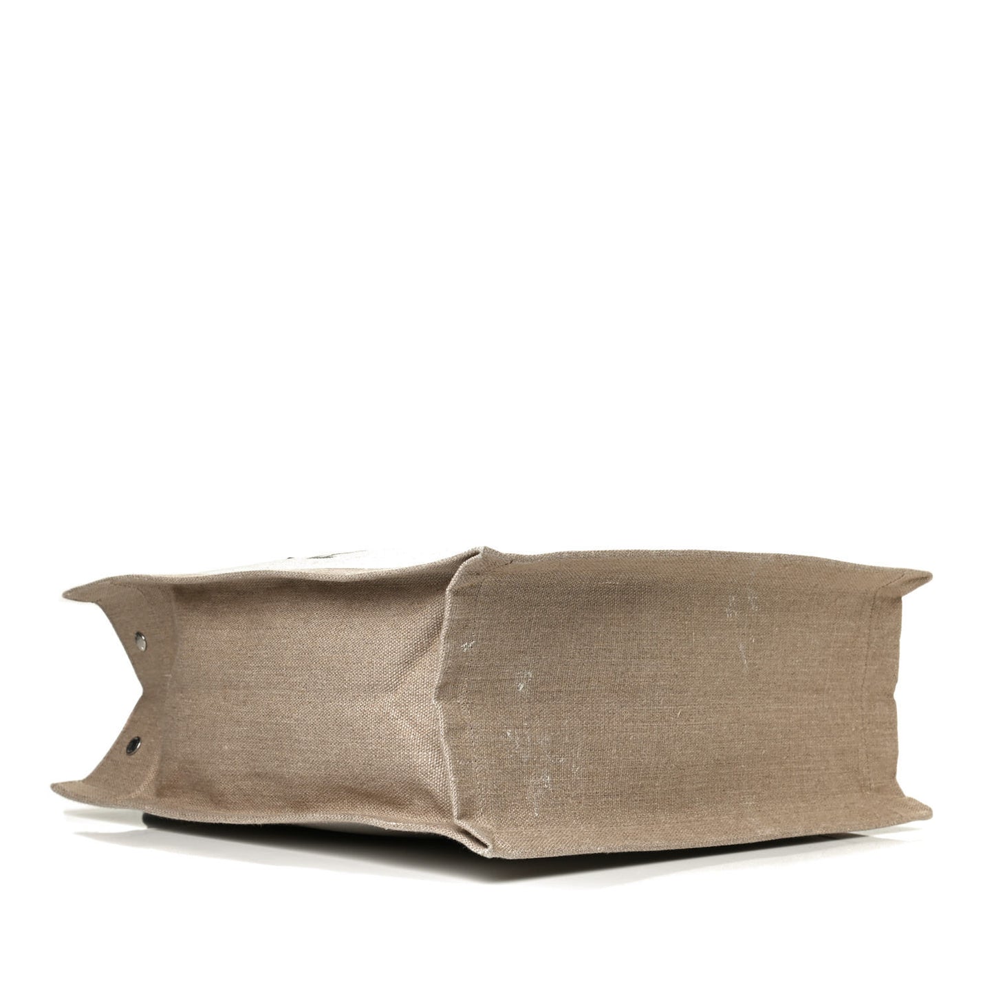 Linen Calfskin Rive Gauche North South Tote Optic White