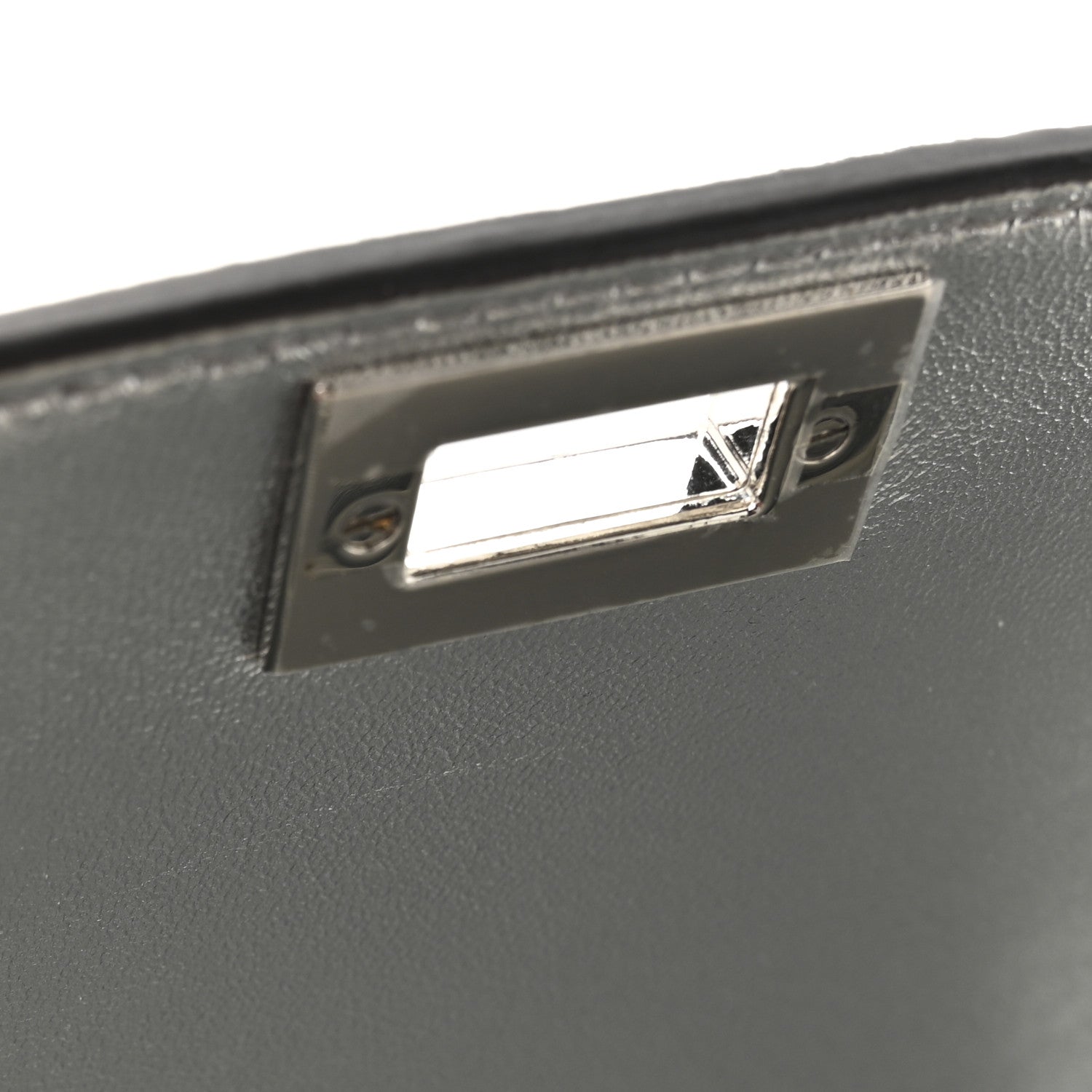 Fendi Crystal Vitello Laminato FF Petite Peekaboo I SEE U Satchel Crystal Argento 12 of 12