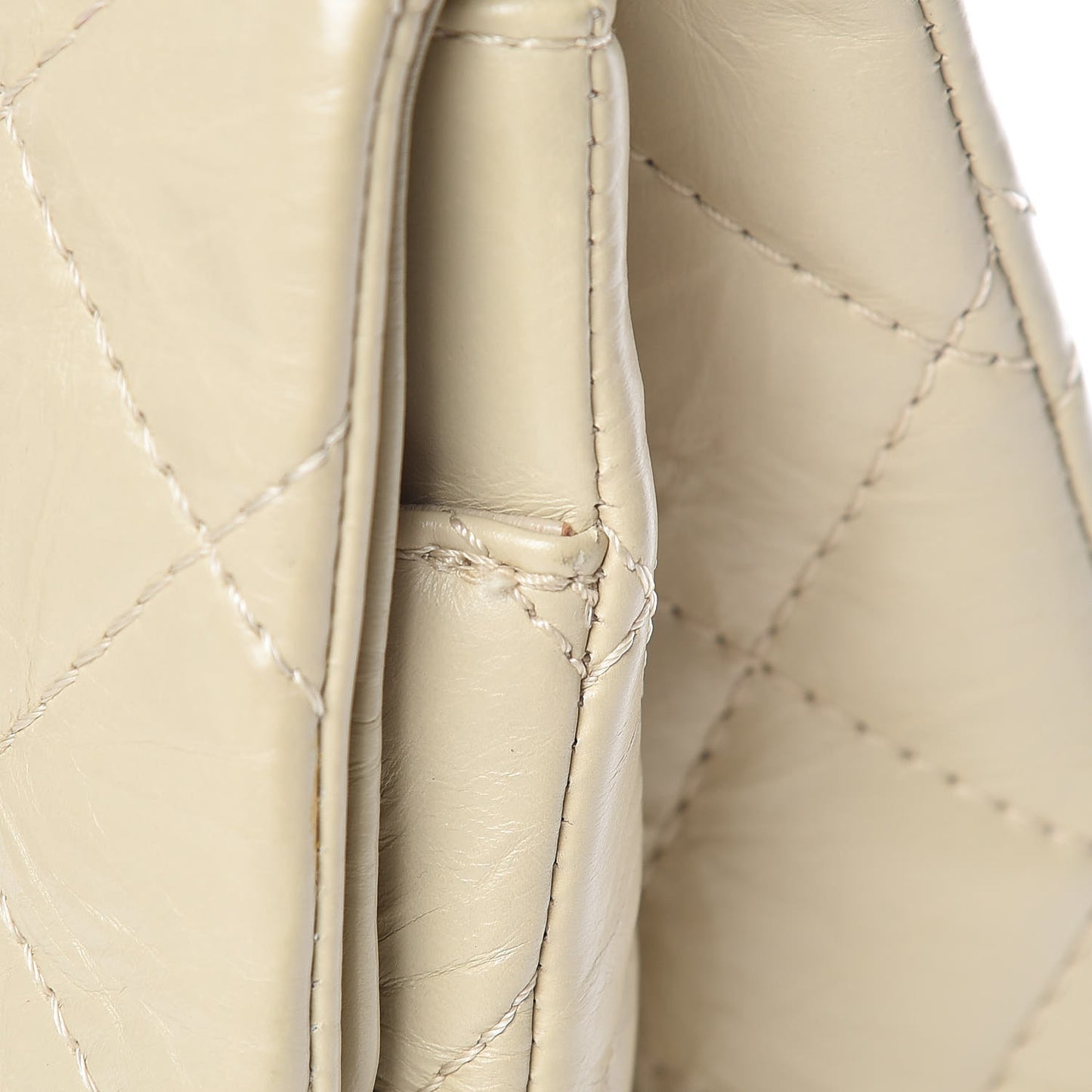 Aged Calfskin Quilted 2.55 Reissue 227 Flap Beige