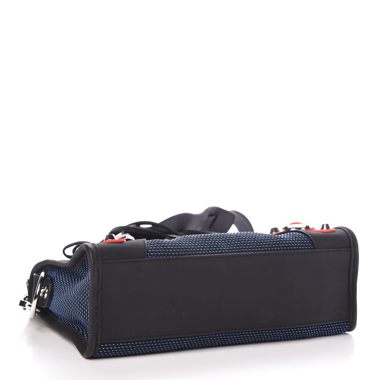 Balenciaga Mesh Arena Classic Silver Hardware Mini City Black Navy Orange 4 of 7