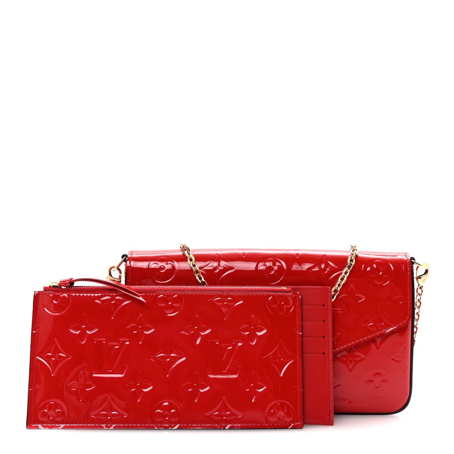 Vernis Felicie Pochette Chain Wallet Cherry