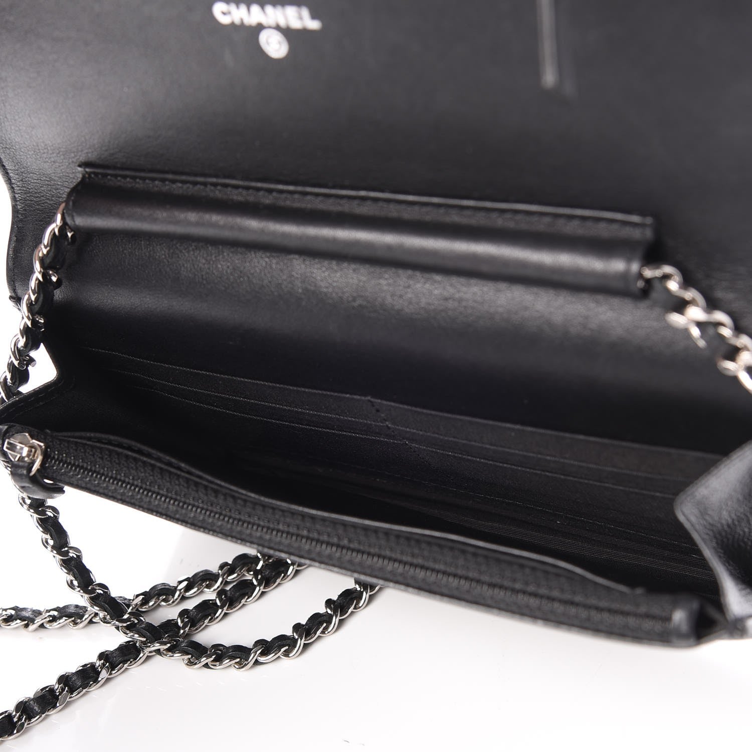 Chanel Caviar Sevruga Wallet On Chain WOC Black 5 of 9