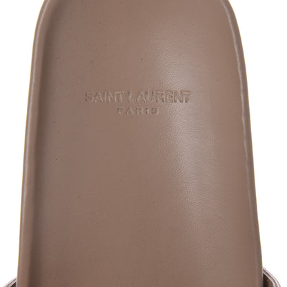 Saint Laurent Lambskin Joan Slide Sandals 38.5 Nude 7 of 10