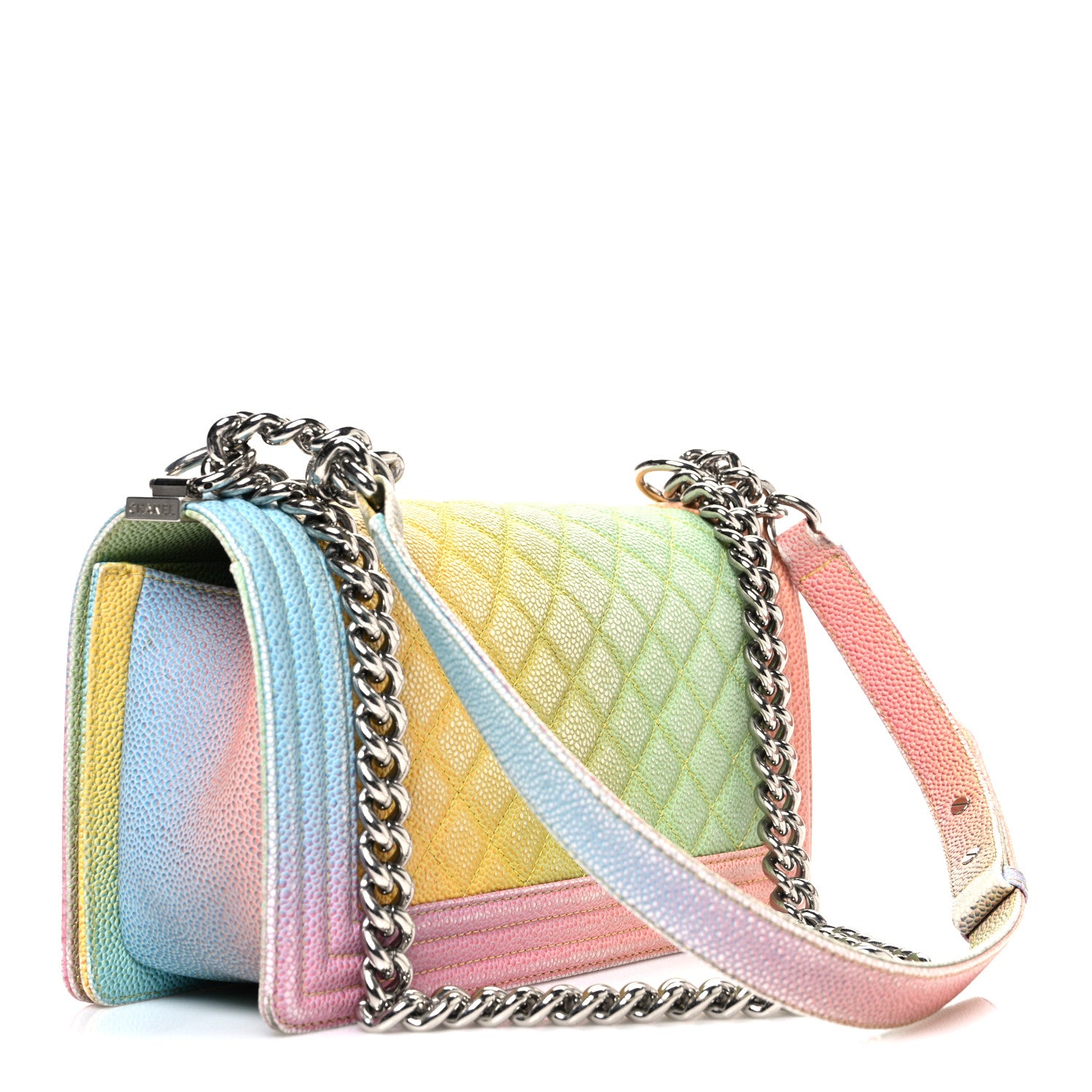 Chanel Caviar Quilted Medium Cuba Rainbow Boy Flap Multicolor 3 of 10