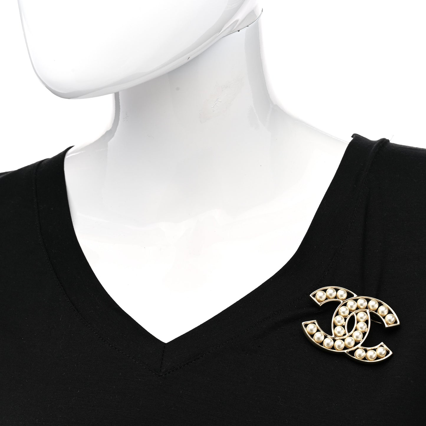 Pearl CC Brooch Light Gold