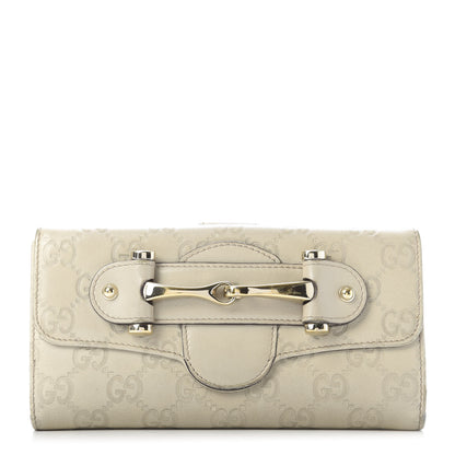 Gucci Guccissima Horsebit Continental Wallet Ivory 1 of 9